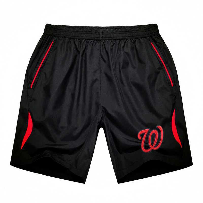 Men's Washington Nationals Black Red Stripe MLB Shorts,We sell and wholesale Men's Washington Nationals Black Red Stripe MLB Shorts on line form chian!
